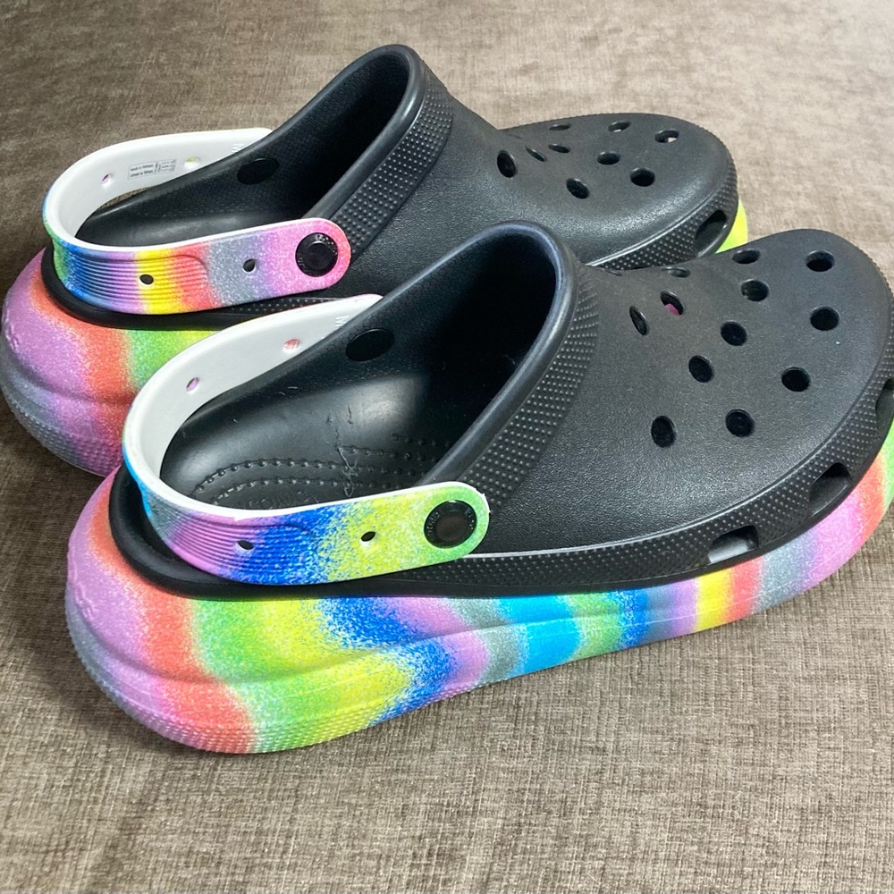 Crocs Classic Spray Dye Platform Clog Black M9 W11 206750-060 - Picture 5 of 7